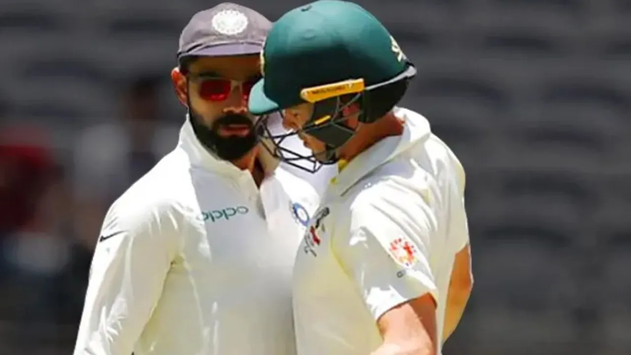 Virat Kohli and Tim Paine fight Perth 2018