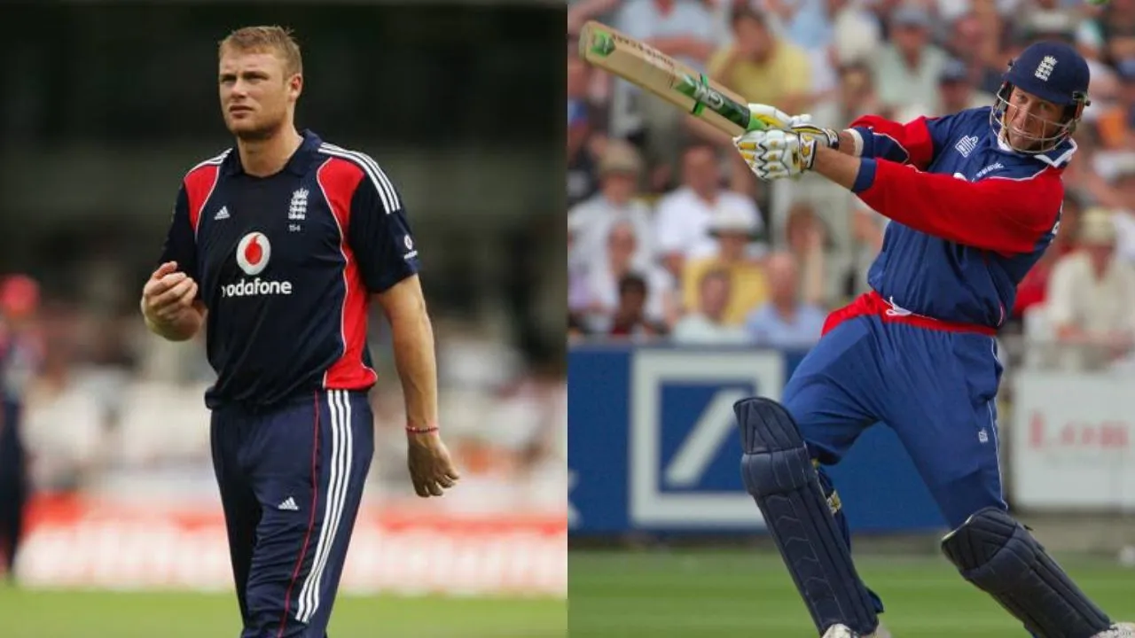Andrew Flintoff and Marcus Trescothick have scored the joint fastest centuries in Champions Trophy for England