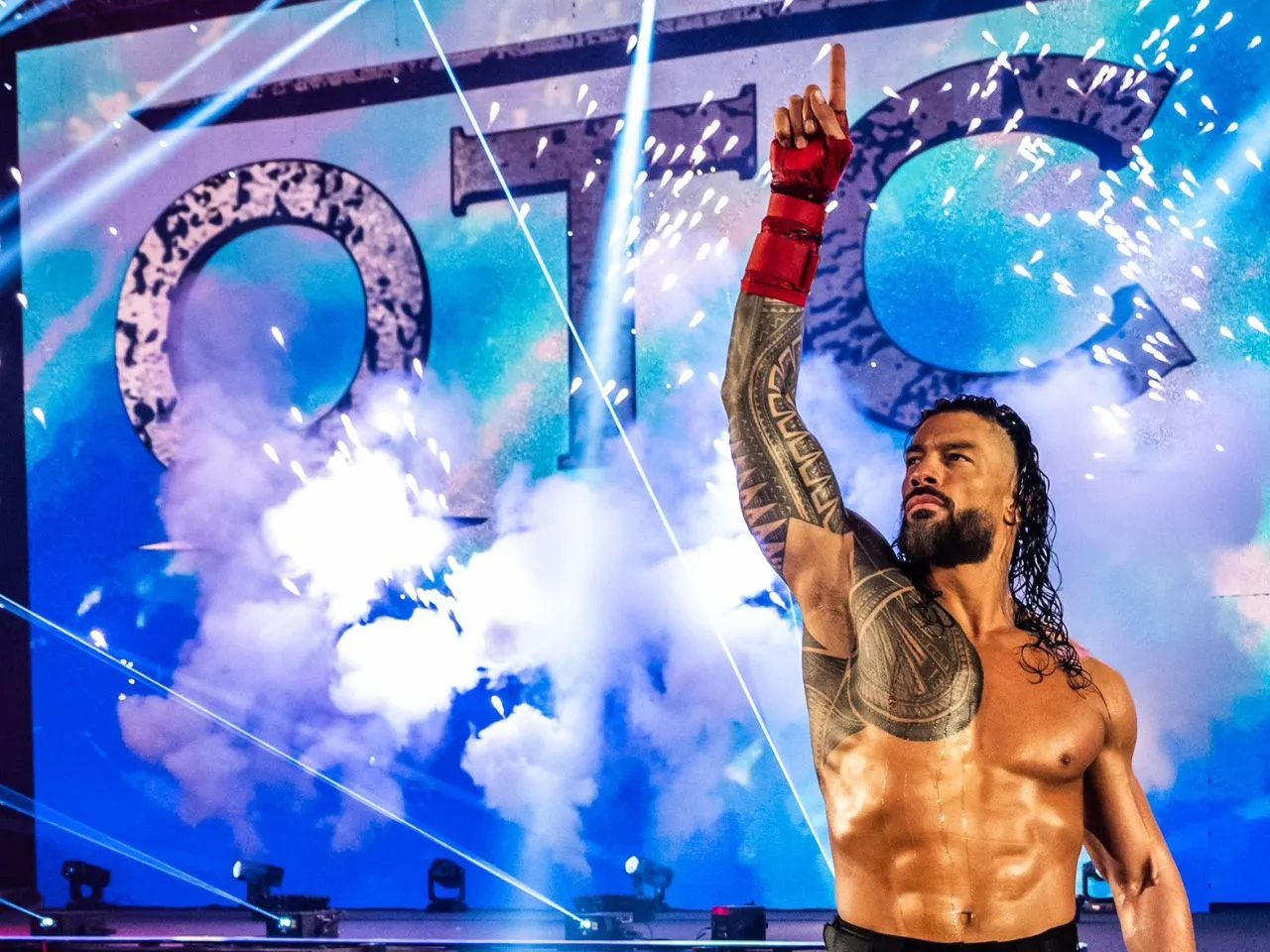 Roman Reigns was eliminated by CM Punk in the Royal Rumble 2025