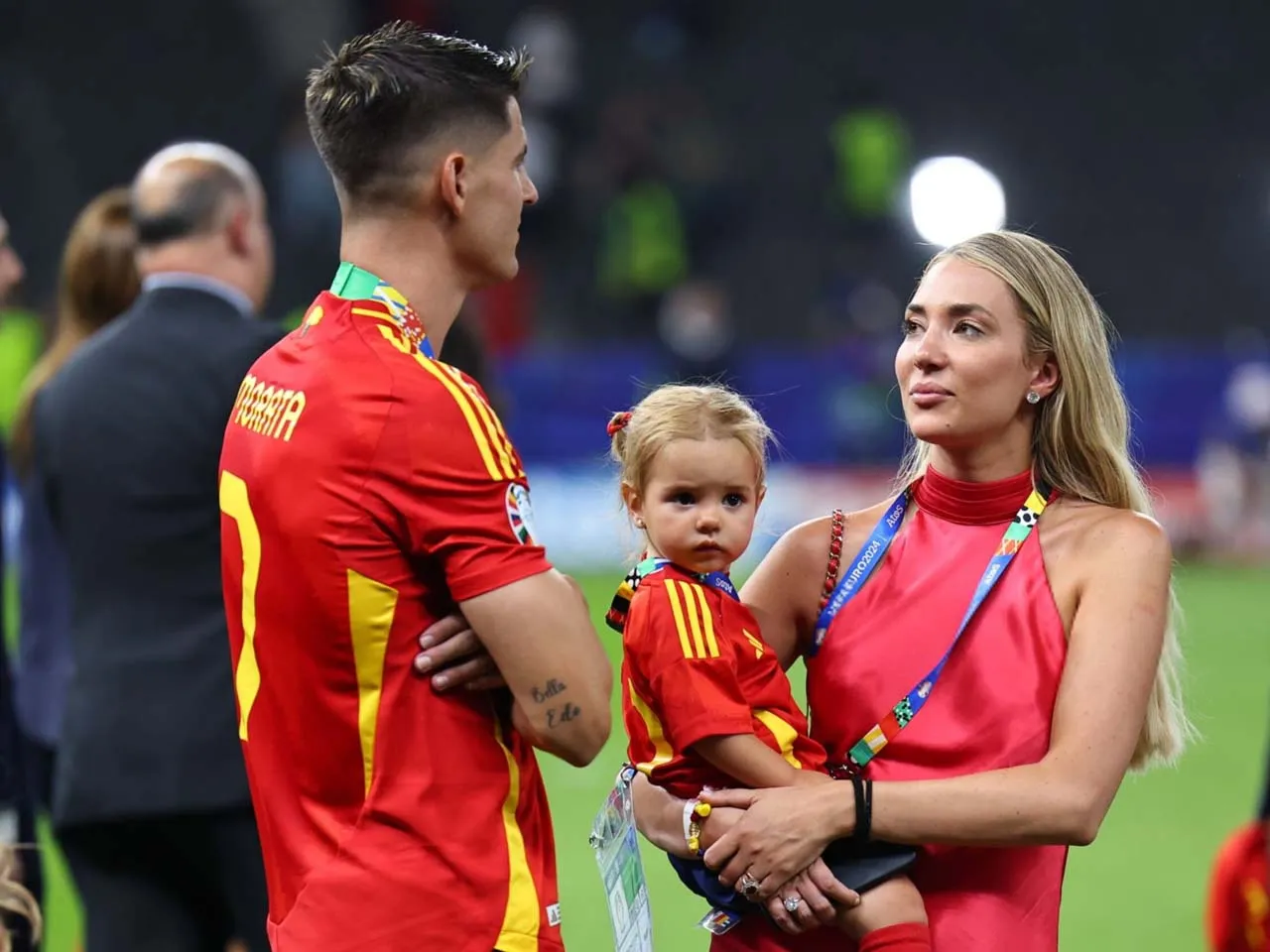Alvaro Morata with his family 