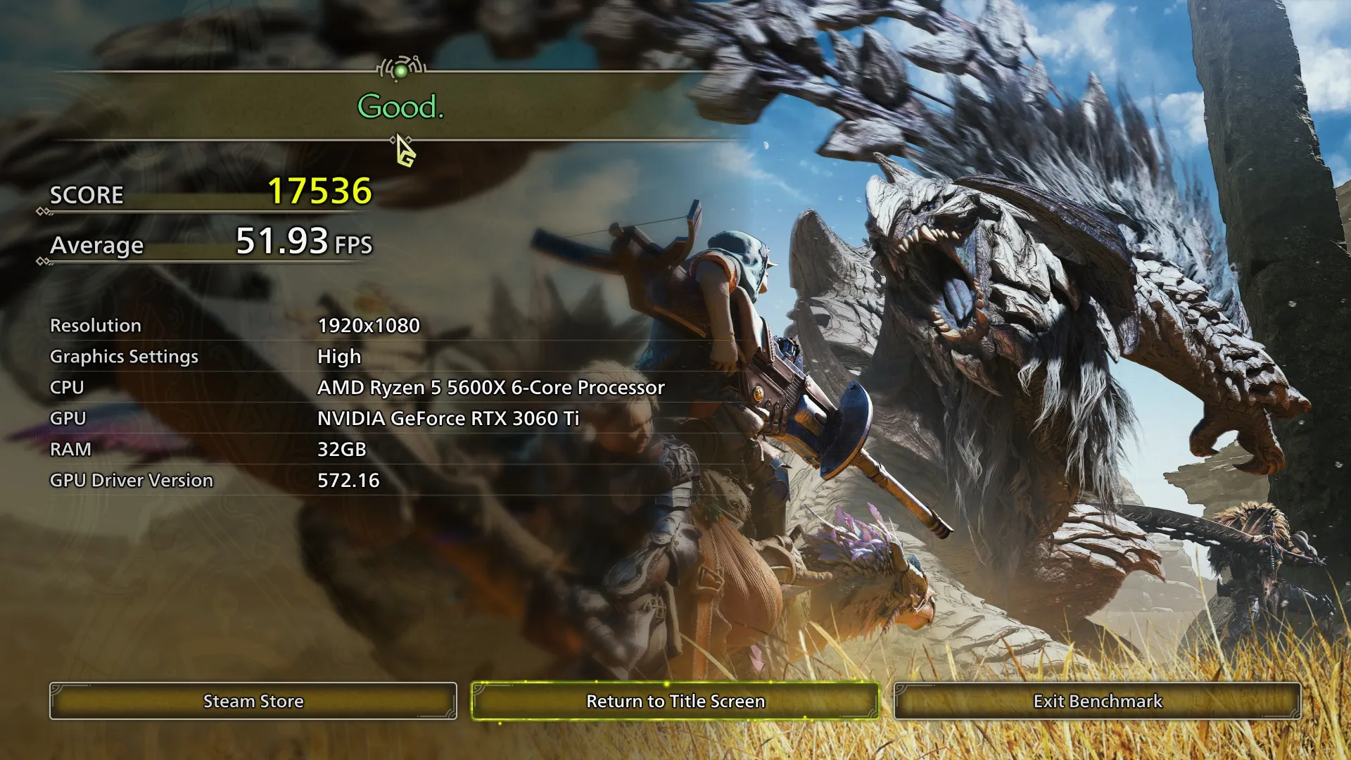 MH Wilds benchmark