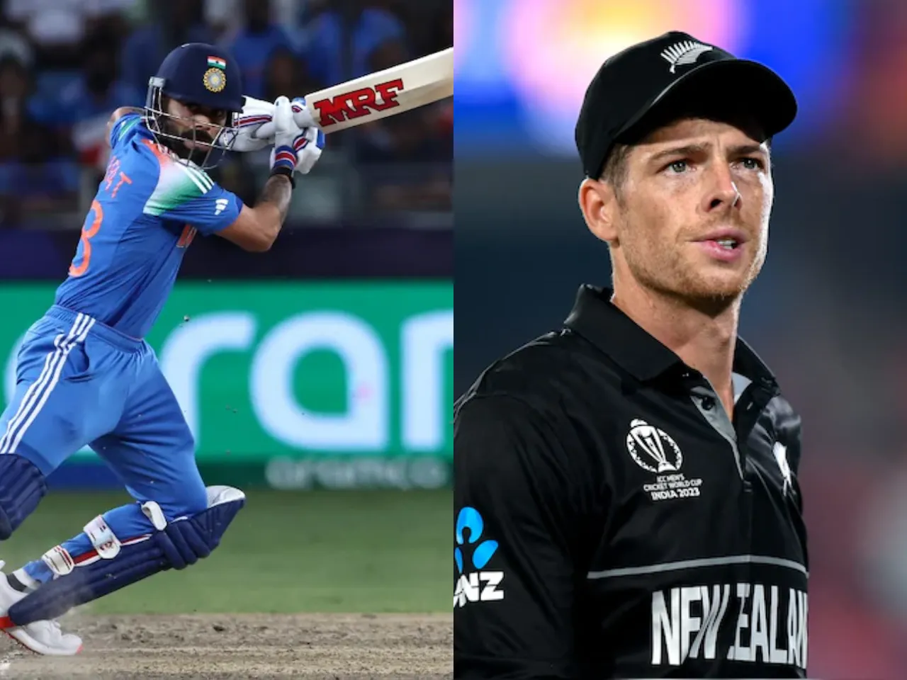 Virat Kohli and Mitchell Santner (File Photo: X)