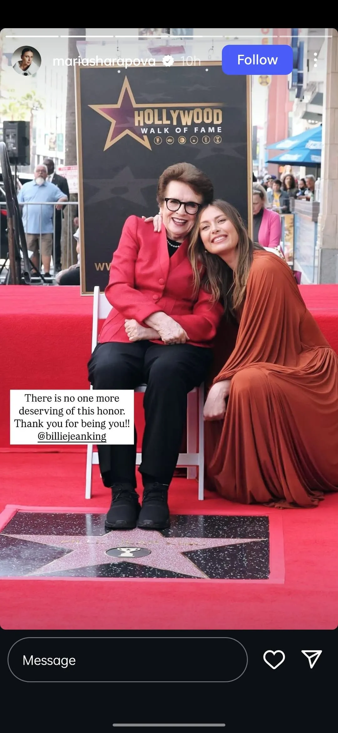 Maria Sharapova joins Billie Jean King's celebration 1
