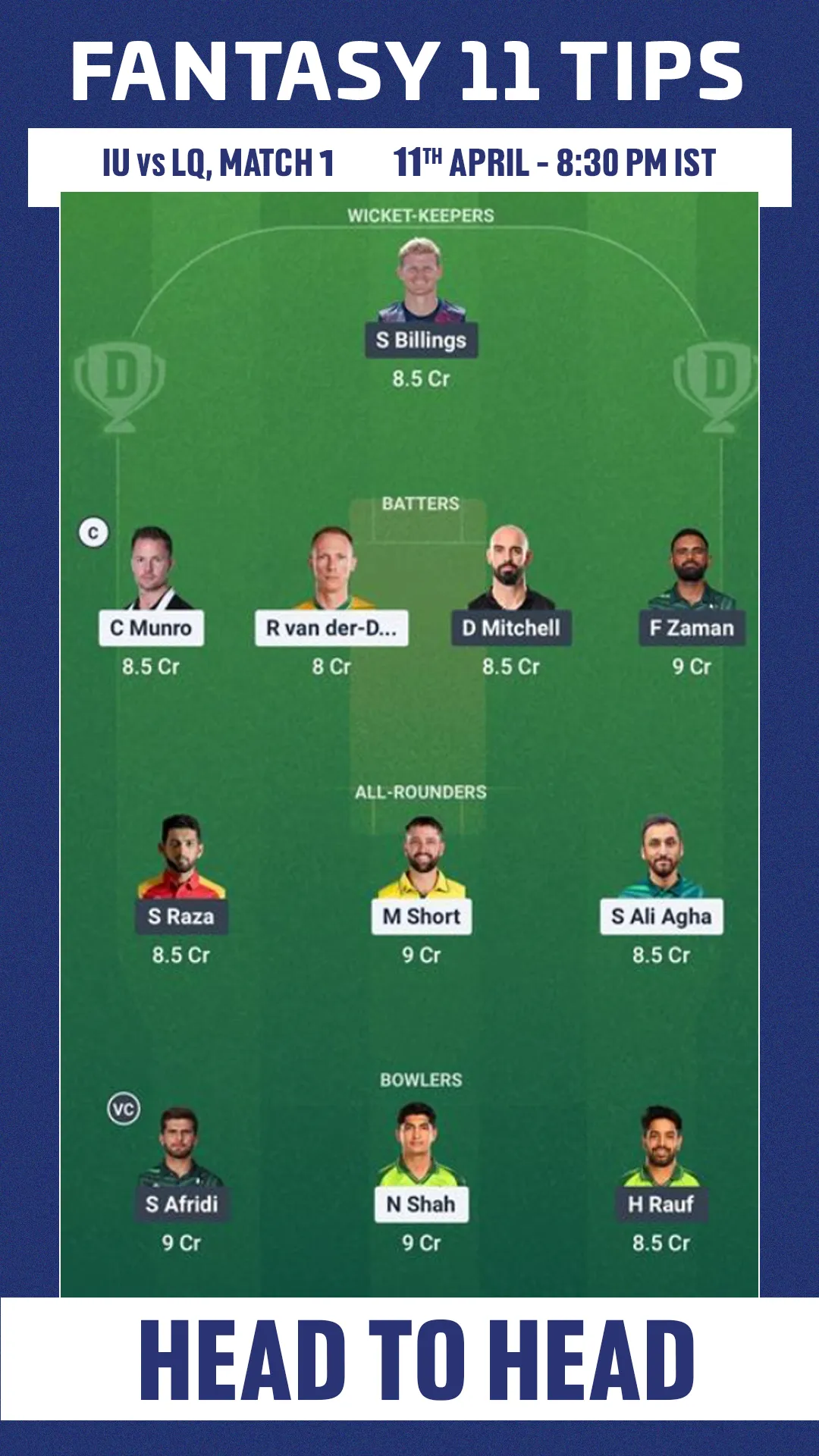 ISL vs LAH Dream11 Prediction