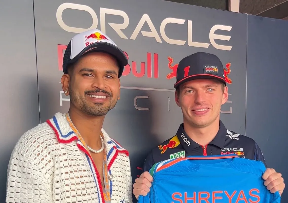 Shreyas Iyer with Max Verstappen