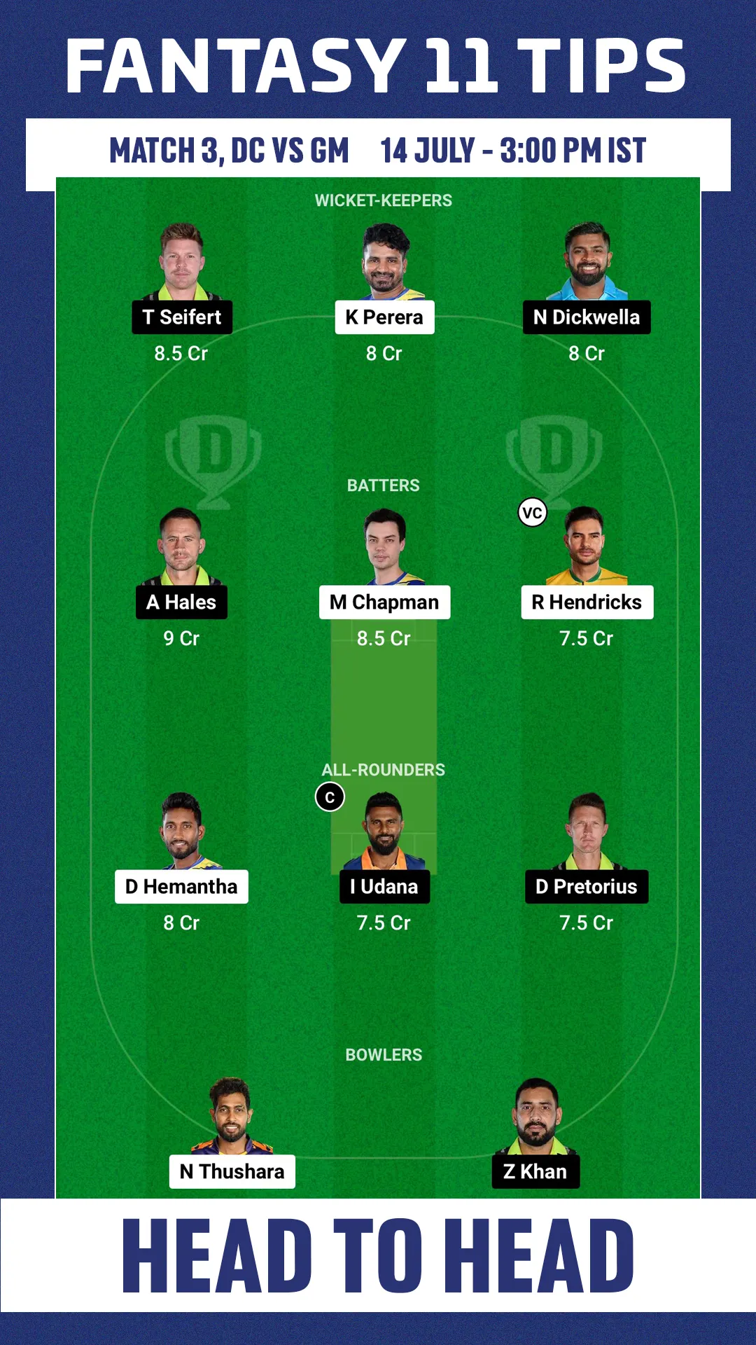 DS vs GM Dream11 