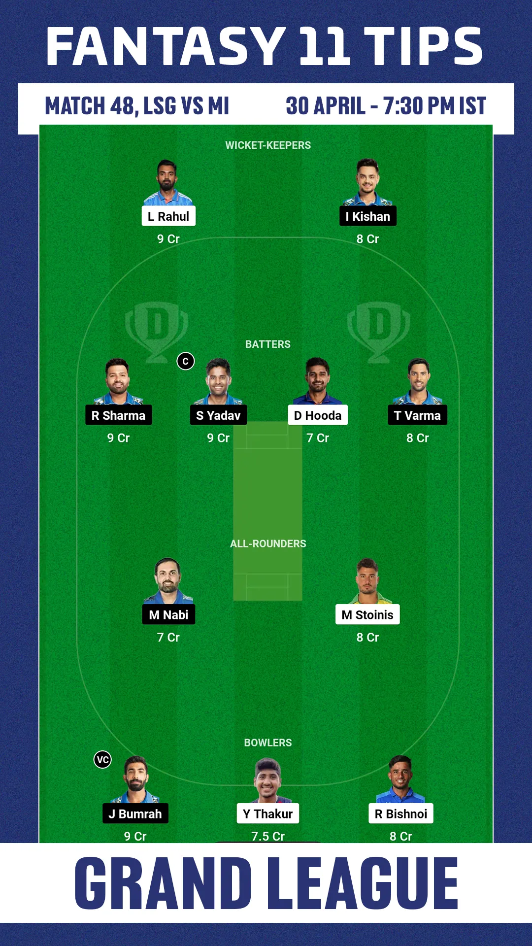 KKR vs MI Grand League 