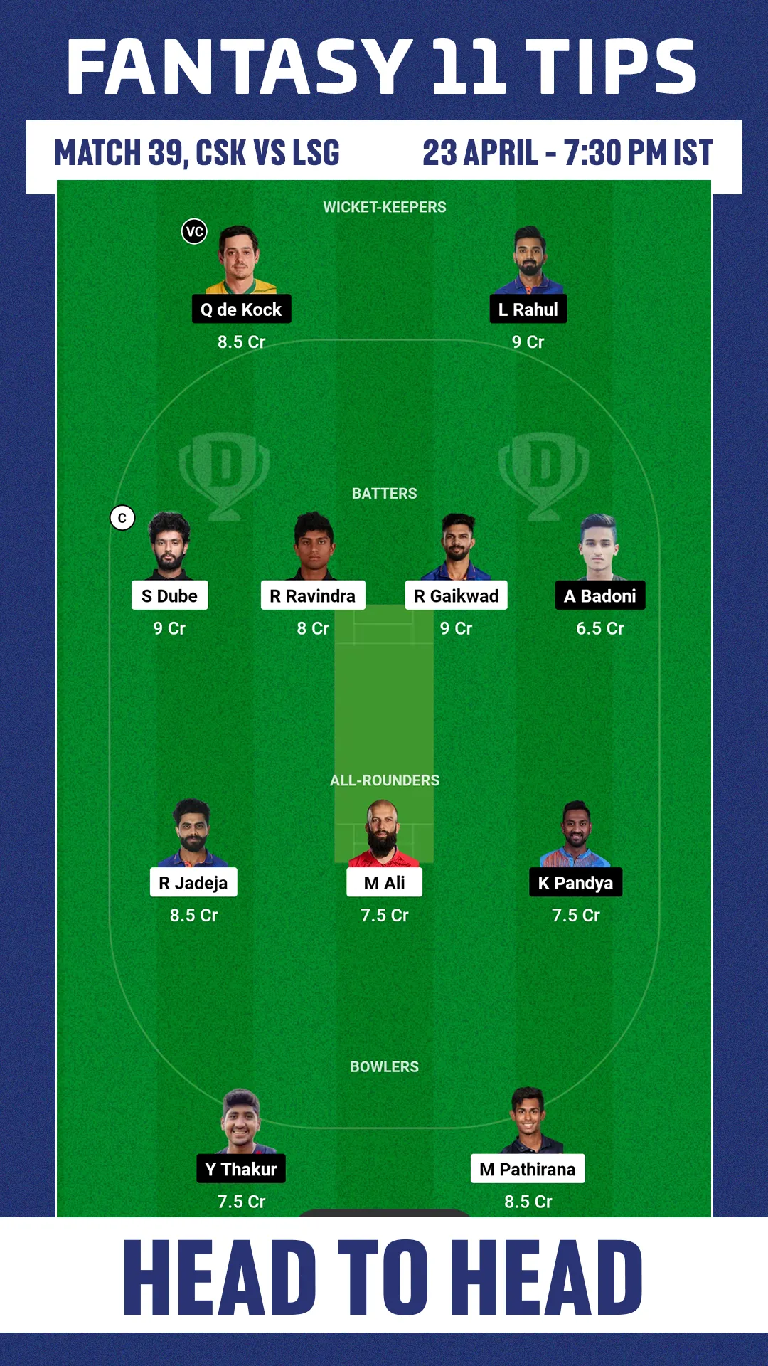 CSK vs LSG Dream11