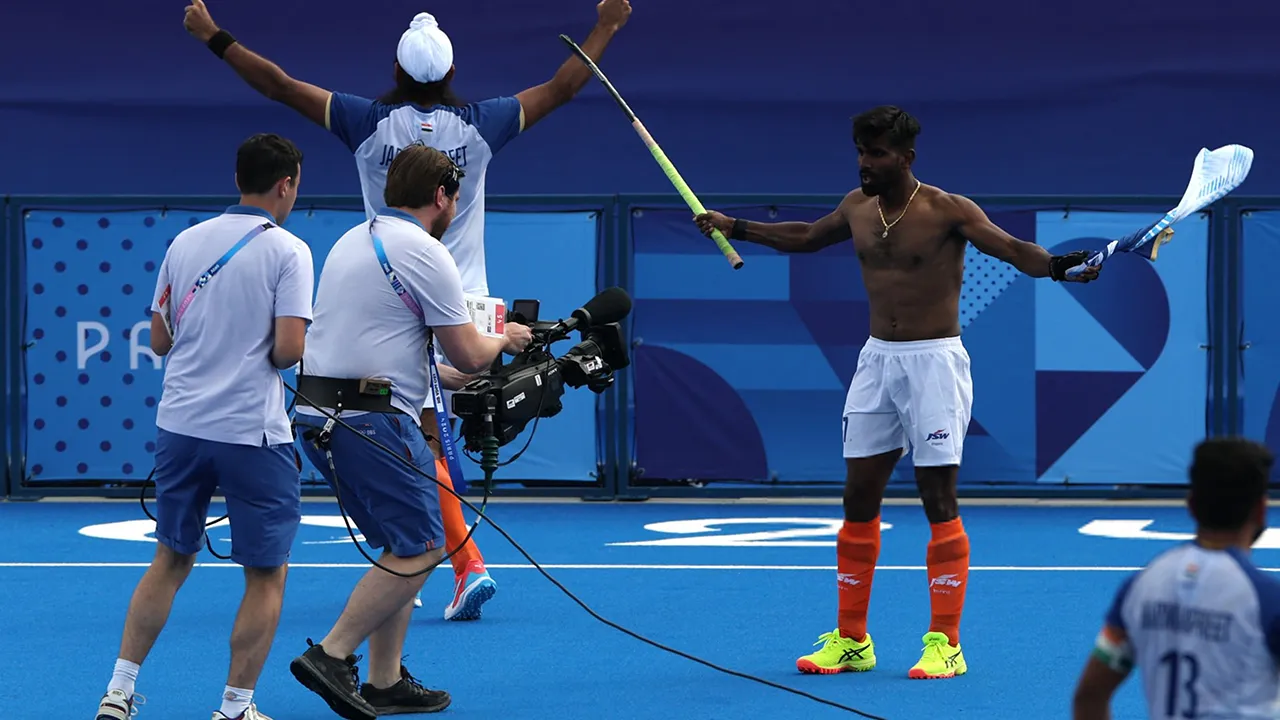 India's wile celebrations after win against Great Britain (File Photo: Internet)