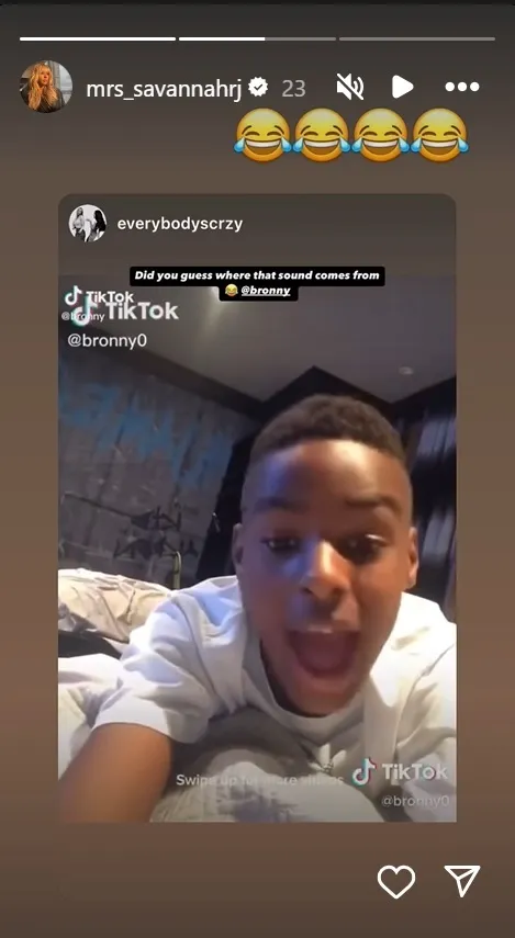 Savannah's old Bronny video that went viral.