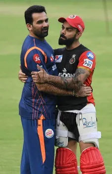 Royal Challengers Bangalore captain Virat Kohli alongwith Mumbai Indians  bowling Coach Zaheer Khan during... | The Hindu Images