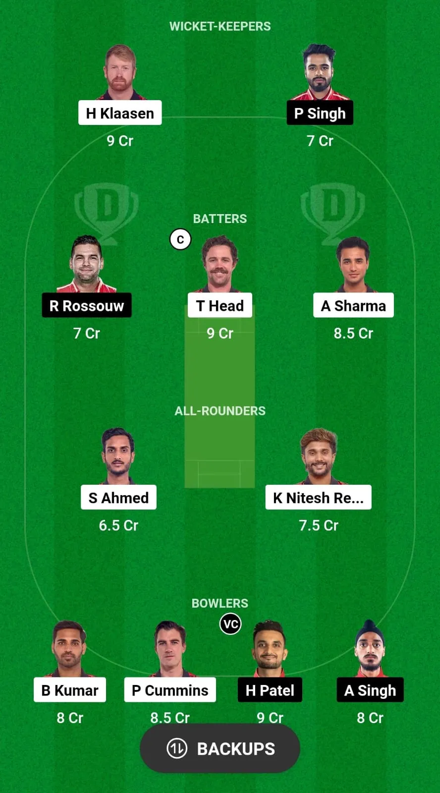 SRH vs PBKS Fantasy Team Prediction