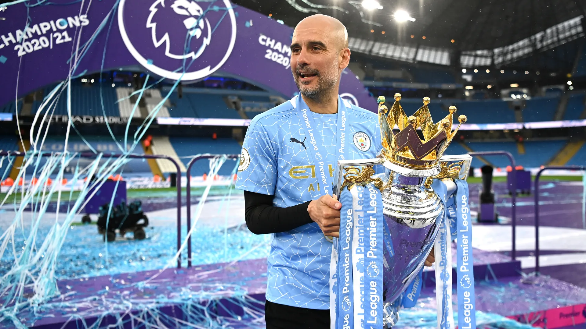 Guardiola led Manchester City to their sixth Premier League title