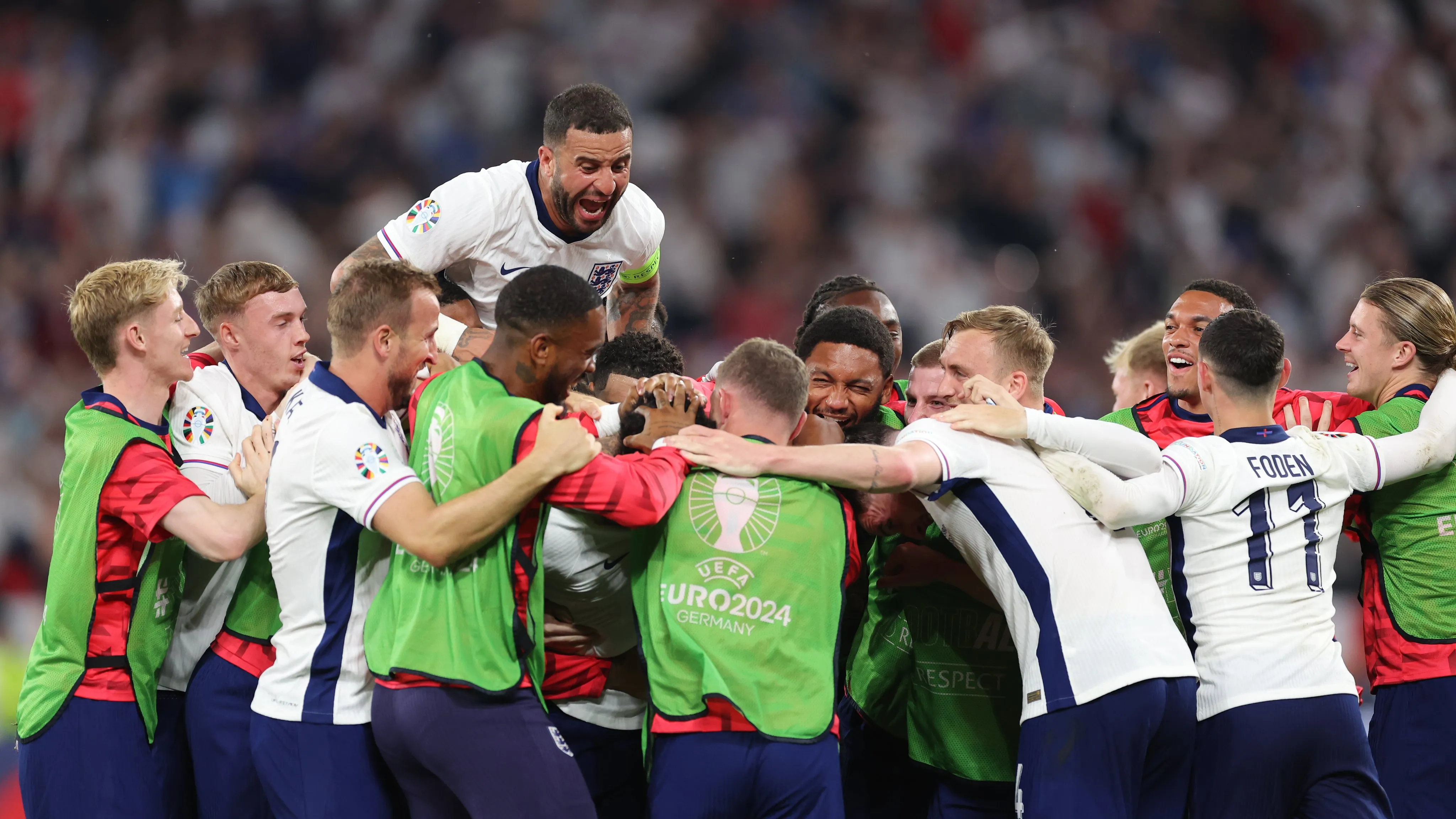 England celebrate after their semi-final victory