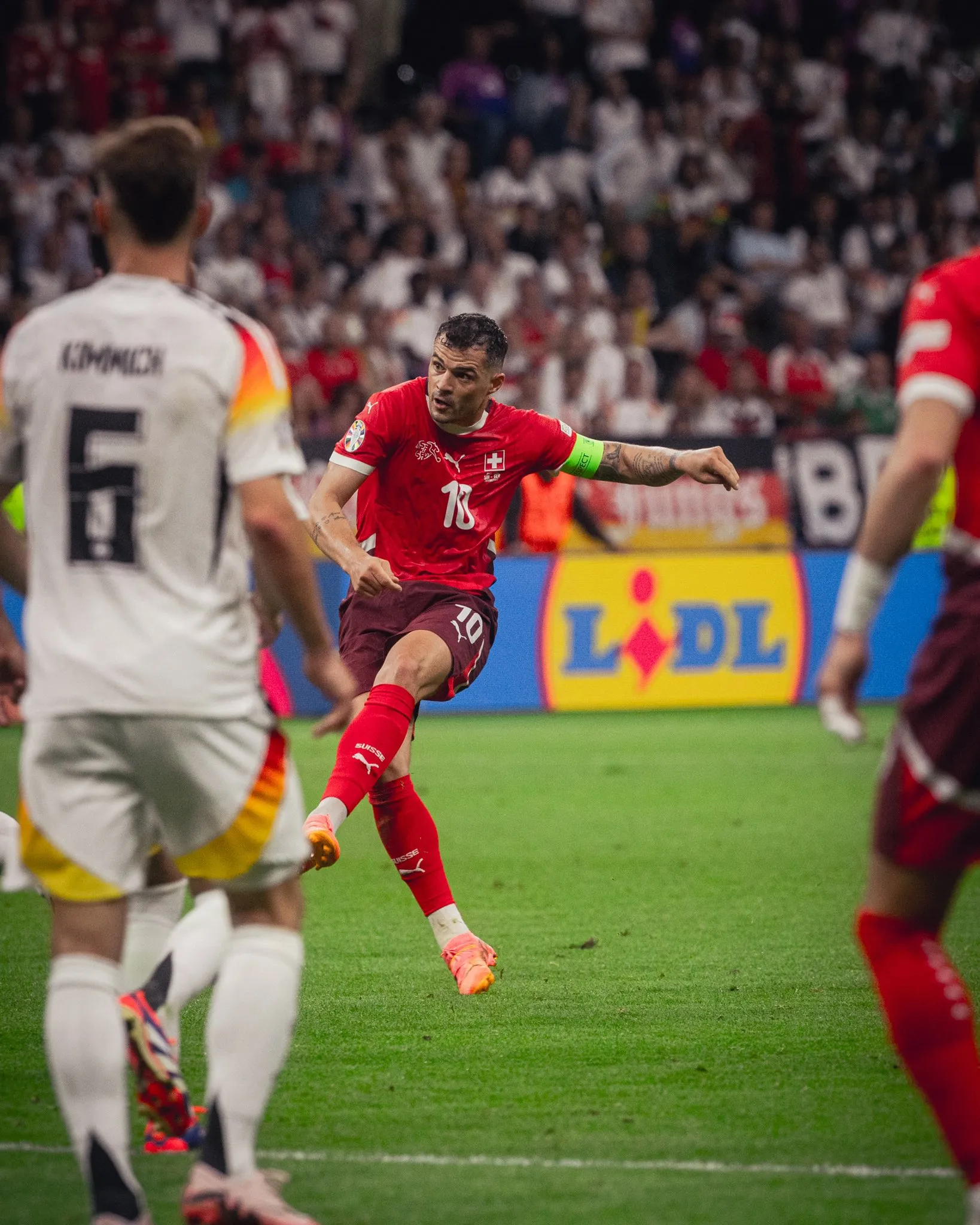 Xhaka in the game against Germany