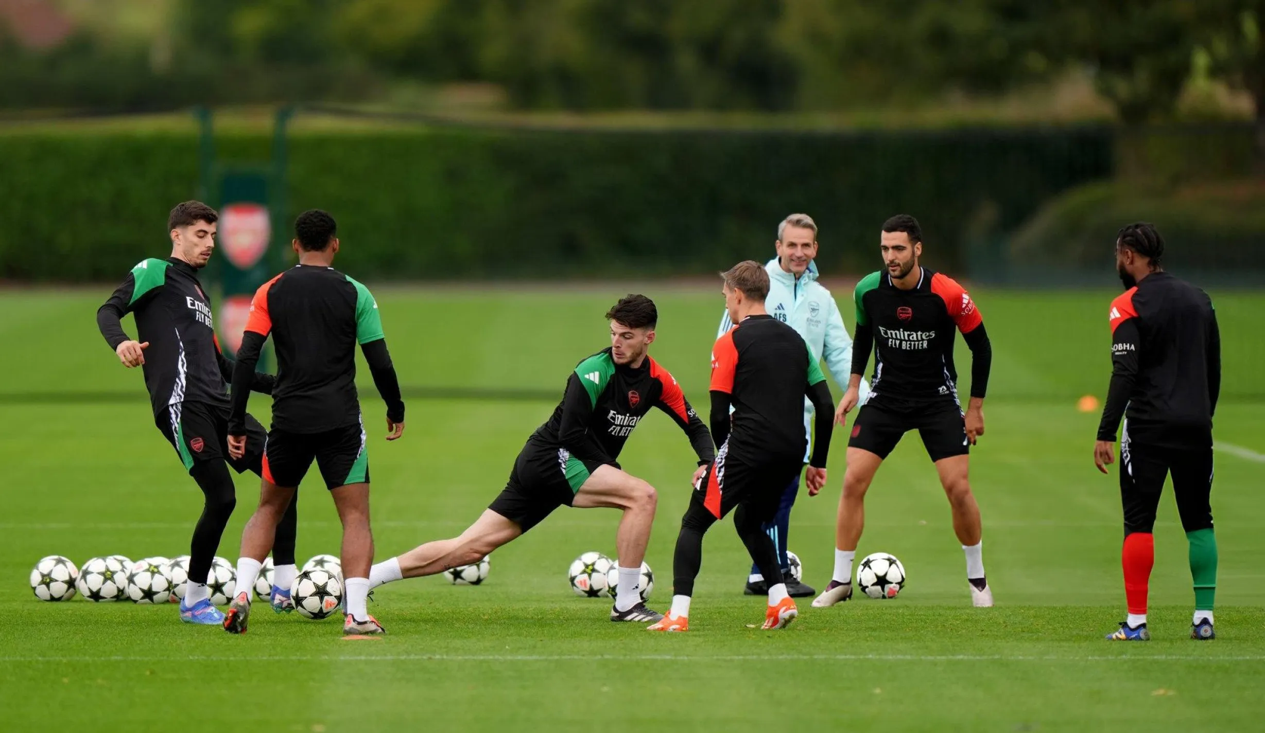 Arsenal getting set for the game against psg