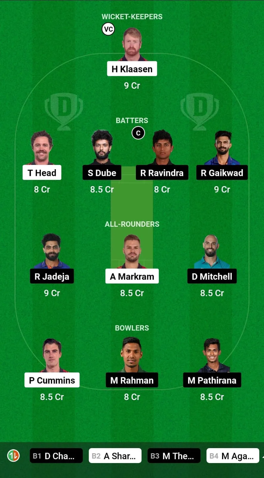 SRH vs CSK IPL 2024 Fantasy XI Prediction