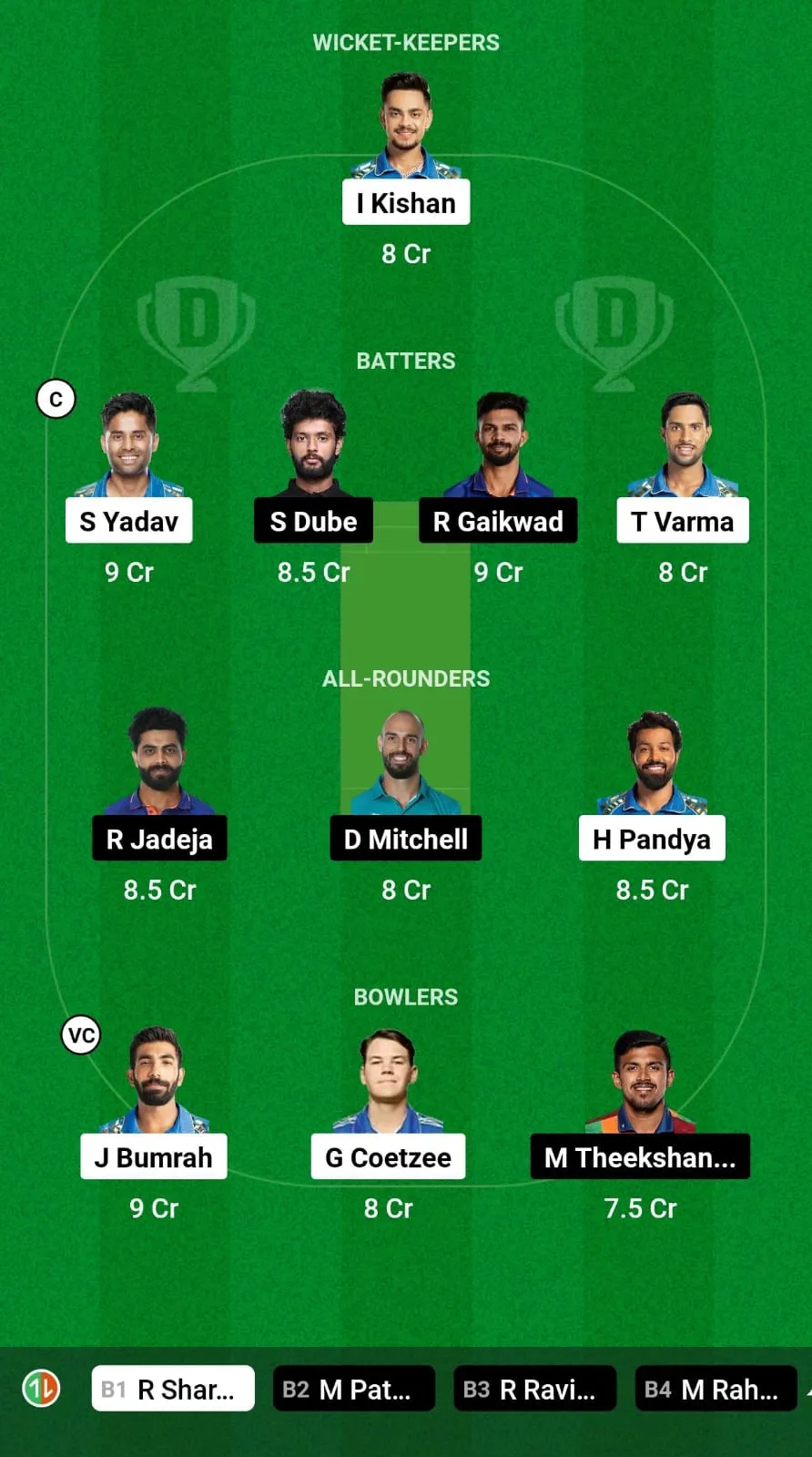 MI vs CSK Fantasy XI Prediction