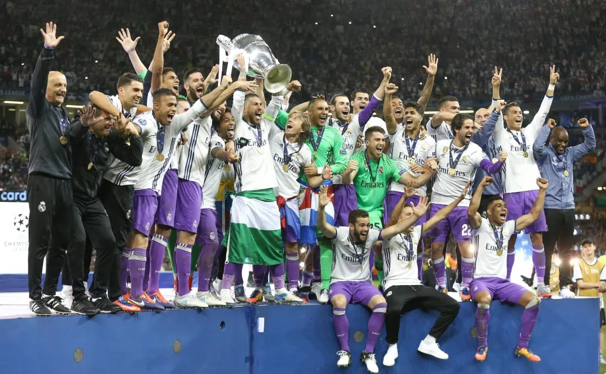 RMA celebrating their 12th UCL title win