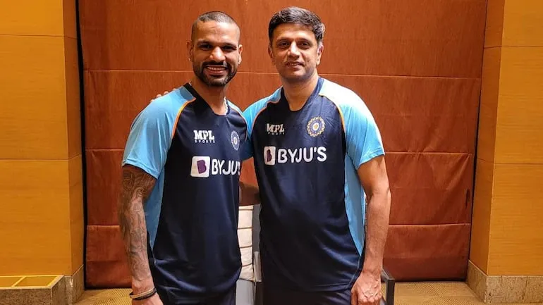 Indian Cricket Team Coach Rahul Dravid with Captain Shikhar Dhawan in Sri Lanka's limited overs tour | SportzPoint