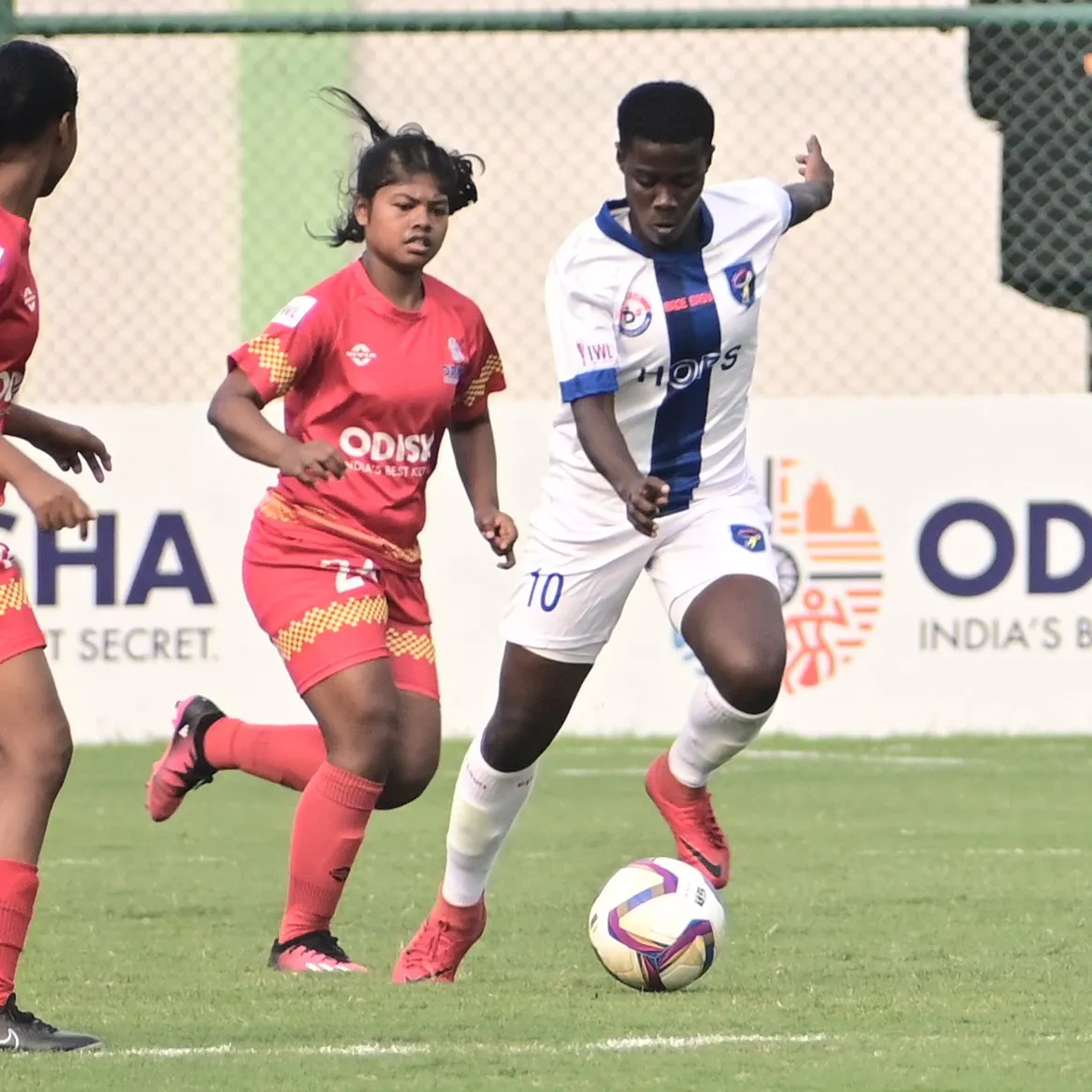 HOPS FC's Gladys Amfobe in action against Sports Odisha in IWL 2023-24  Image | AIFF