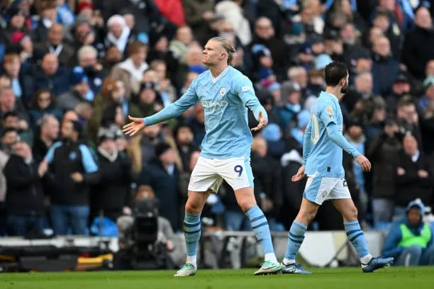 Haaland with a huge goal for Manchester City  Getty Images