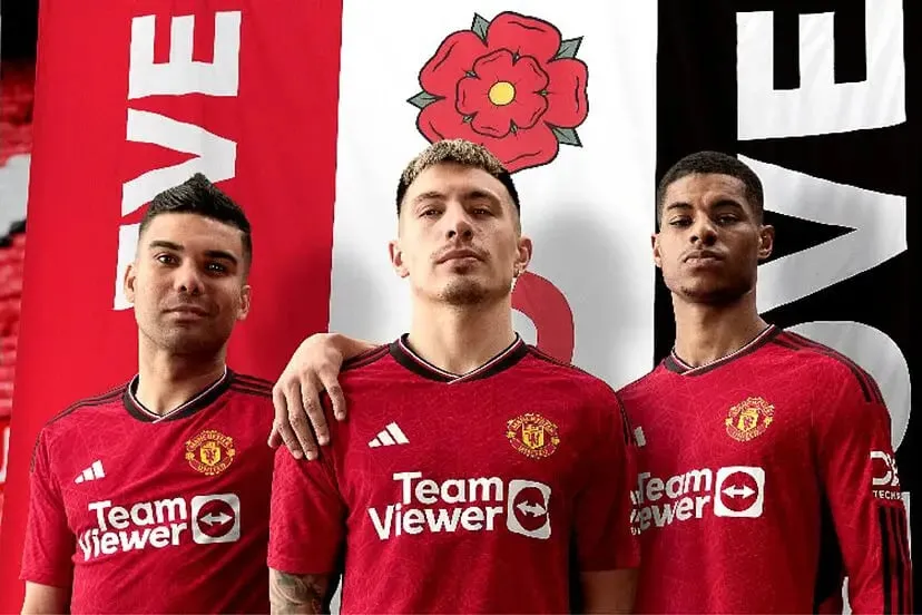 Manchester United: Casemiro, Lisandro, and Rashford with Manchester United's new Jersey | Sportz Point