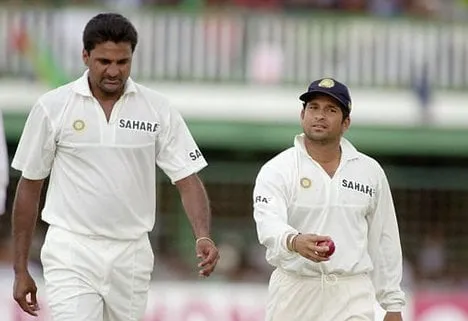 Javagal Srinath and Sachin Tendulkar during the SA vs IND 1996-97 Test Series  Image - X