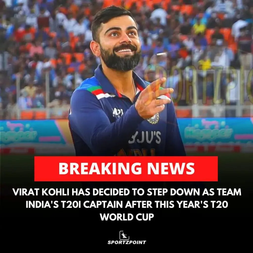 Virat Kohli to step down as the T20 captain after the T20 World Cup | SportzPoint.com