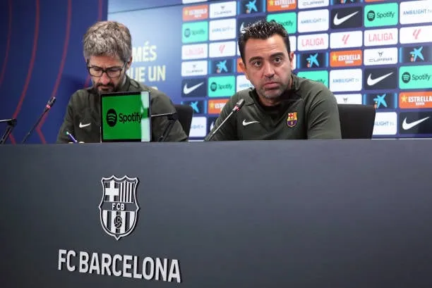 Xavi during the pre match press conference  Image - Getty