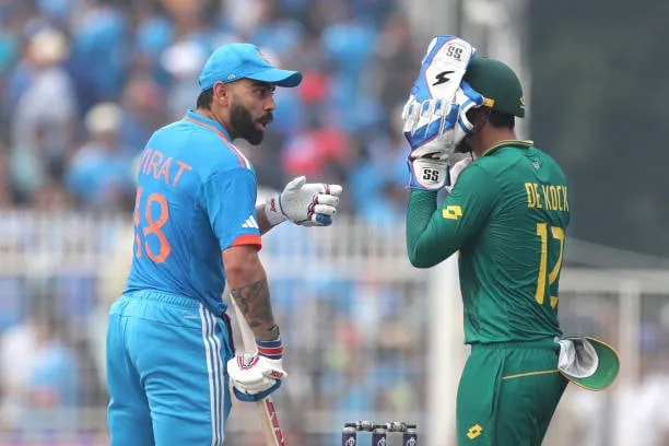 Virat and de Kock sharing a moment   Image - Getty
