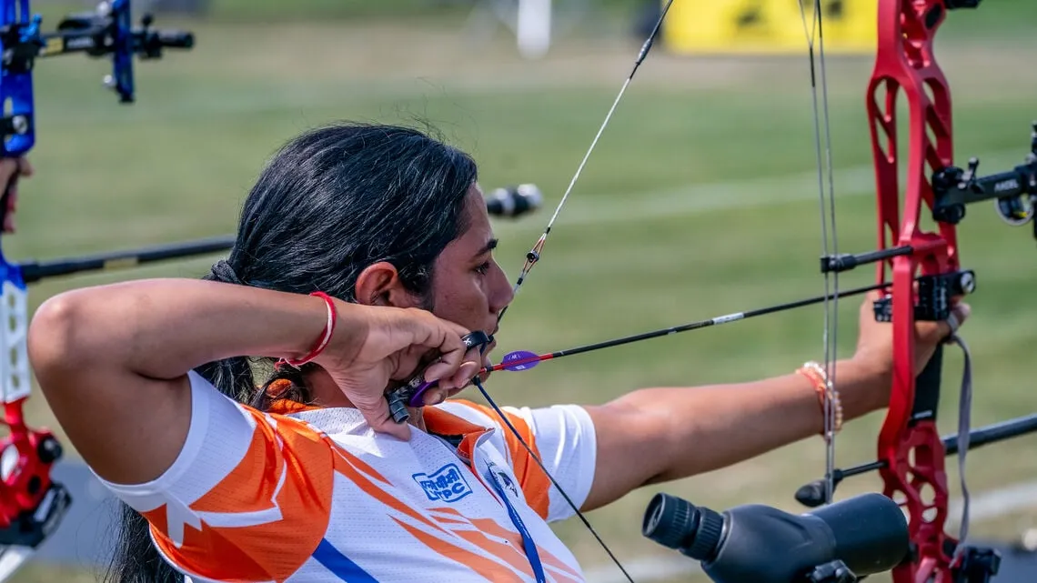 Sarita won a bronze medal in the women's compound event. Image- World Archery  Emily Armstrong