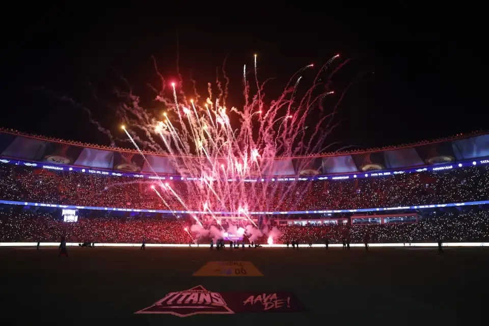 GT vs RR: Fireworks in Narendra Modi Stadium<br />
 | Sportz Point