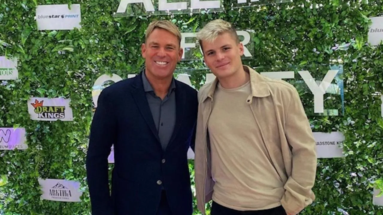 Shane Warne with his son Jackson | SportzPoint.com