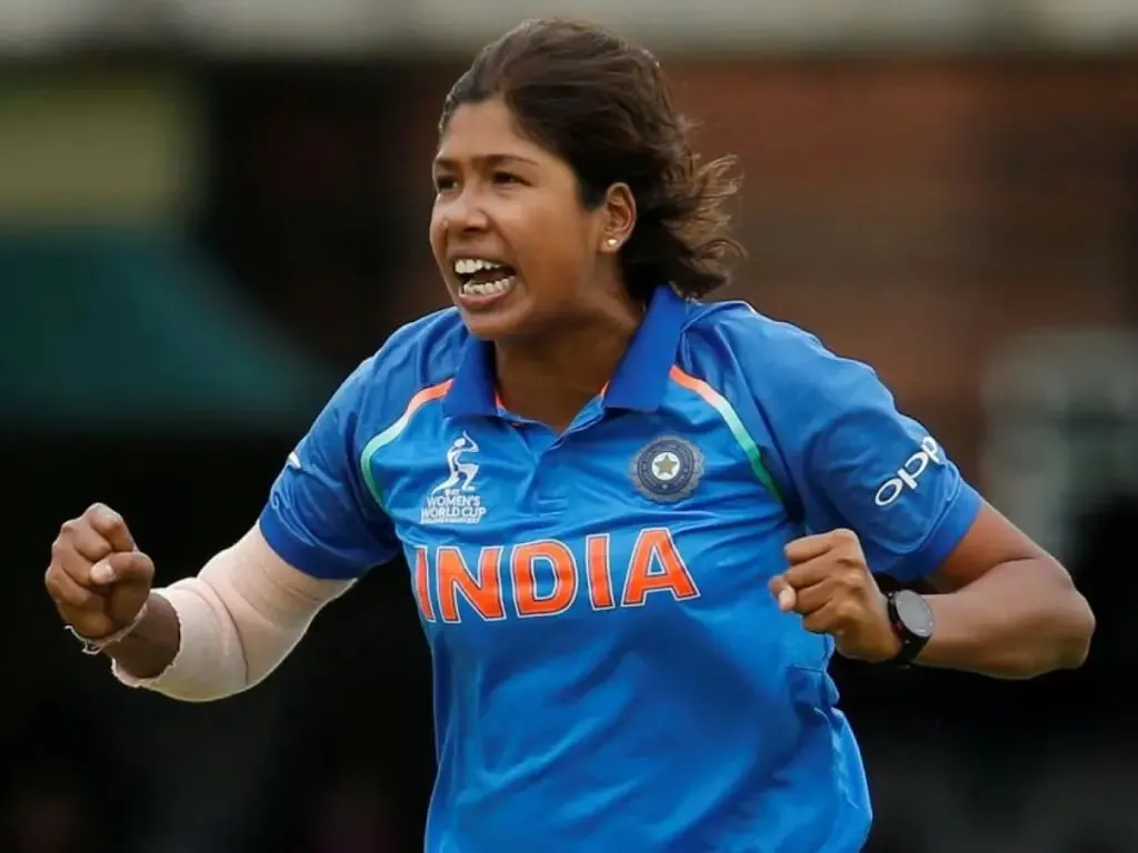 A pumped-up Jhulan Goswami in the 2017 ICC Women's World Cup | Sportz Point