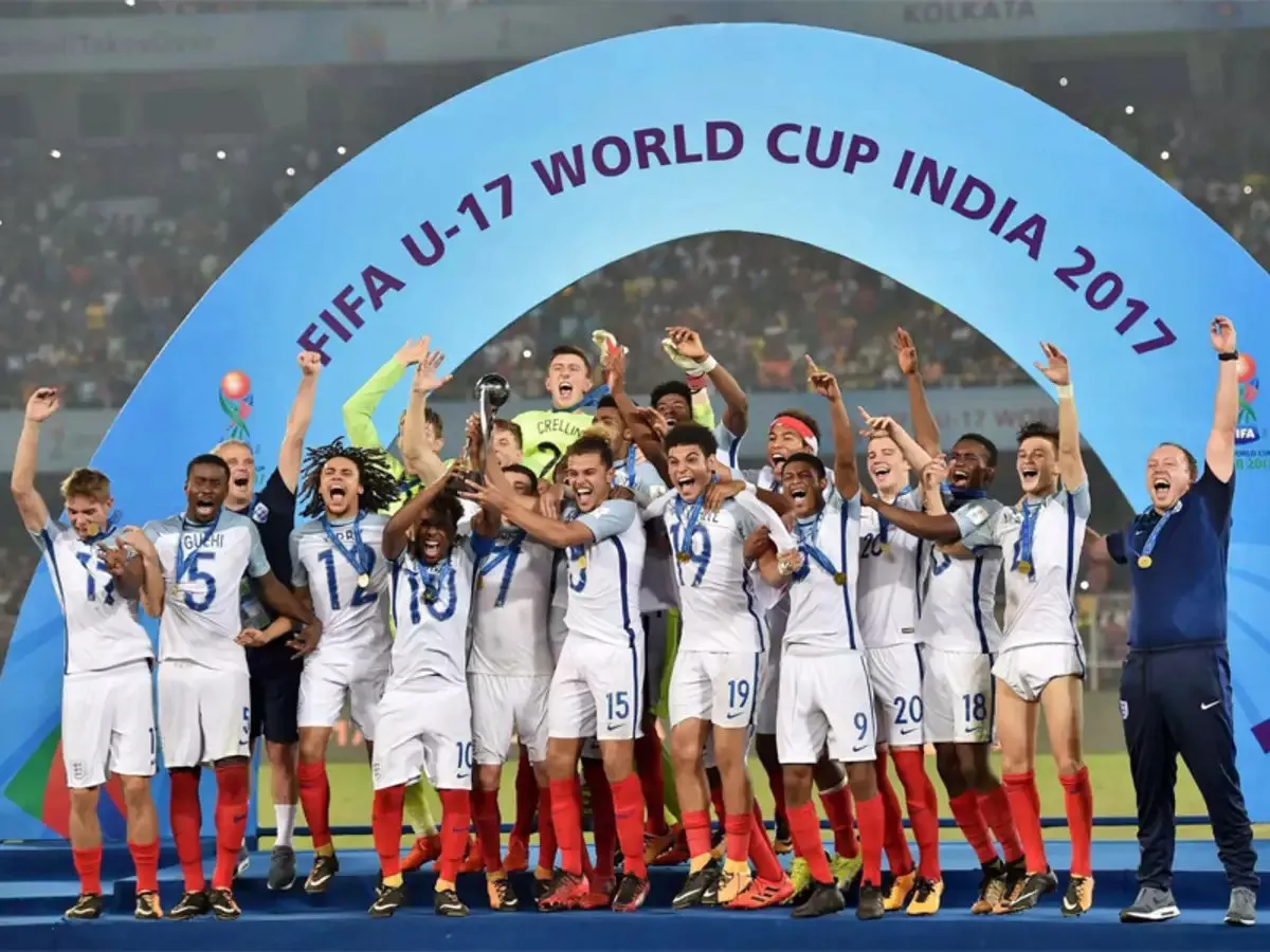 England defeated Spain by 5-2 to win their first-ever FIFA U-17 World Cup in 2017.  