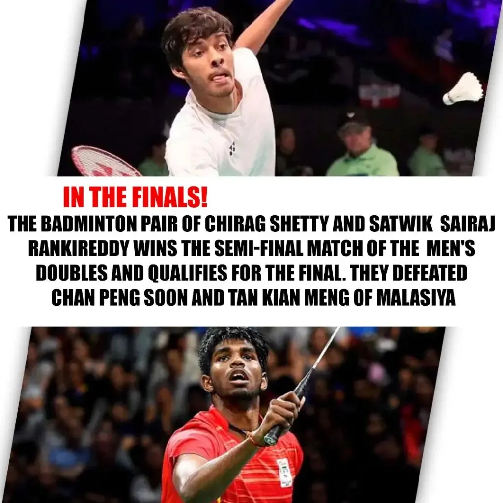 The Badminton pair of Chirag Shetty and Satwik Sairaj Rankireddy wins the semi-final match of the Men's Doubles and qualifies for the final. They defeated CHAN Peng Soon and TAN Kian Meng of Malasiya  | Commonwealth Games 2022 | Sportz Point