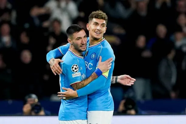 Napoli registered an easy 2-0 victory against Braga to qualify for the Champions League 2023/24 Round of 16  Getty Images