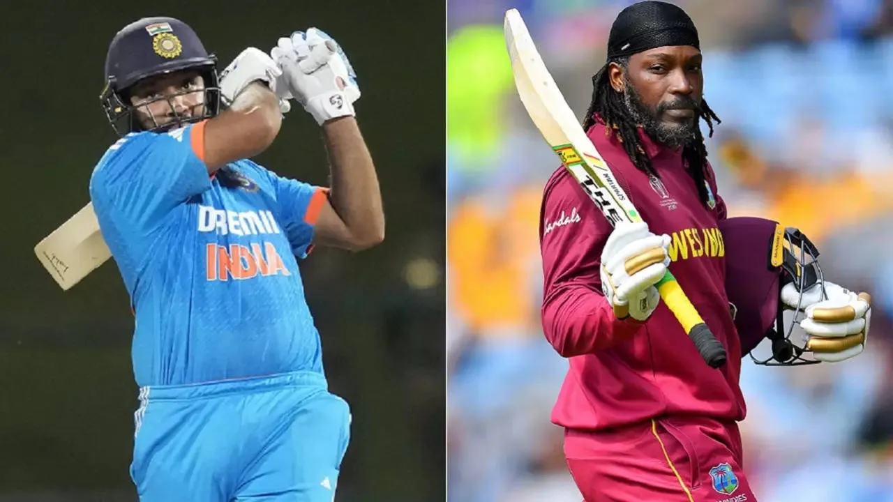Rohit Sharma broke the record of former West Indies explosive batsman Chris Gayle. Image- Times Now  