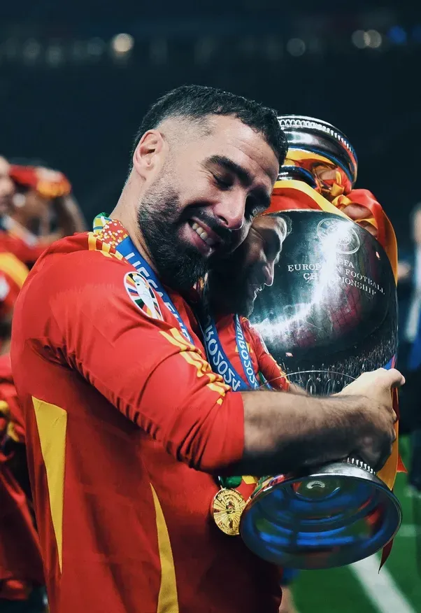 Ballon d'Or Rankings: Dani Carvajal with the UEFA Euro trophy - sportzpoint.com