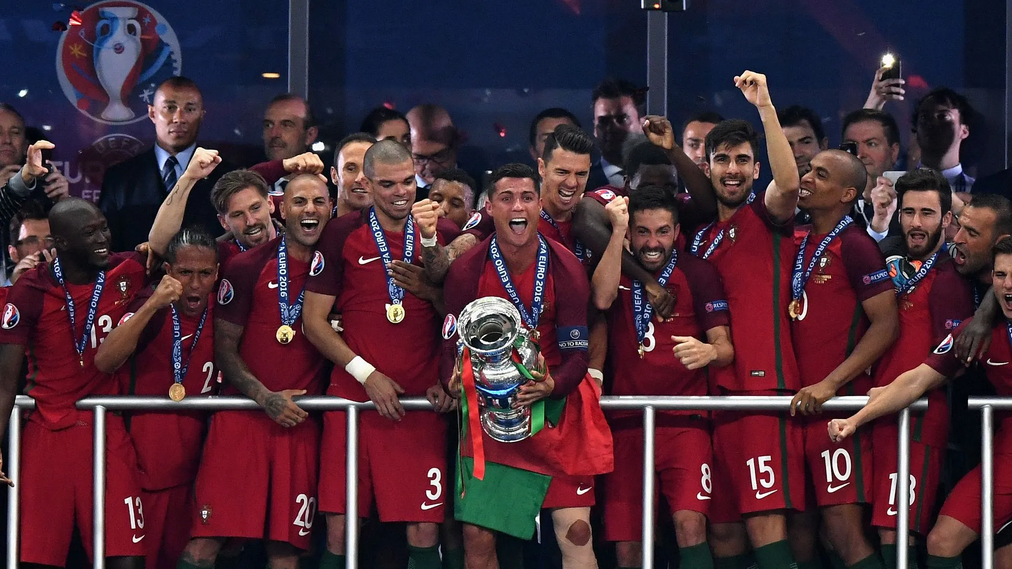 Ronaldo and Co lifting the Euro 2016 - SportzPoint