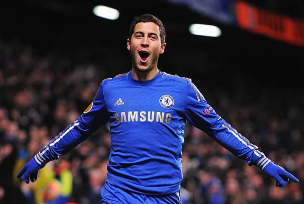 LONDON, ENGLAND - FEBRUARY 21: Eden Hazard of Chelsea celebrates his goal during the UEFA Europa League Round of 32 second leg match between Chelsea and Sparta Praha at Stamford Bridge on February 21, 2013 in London, England.   (Photo by Michael Regan/Getty Images)