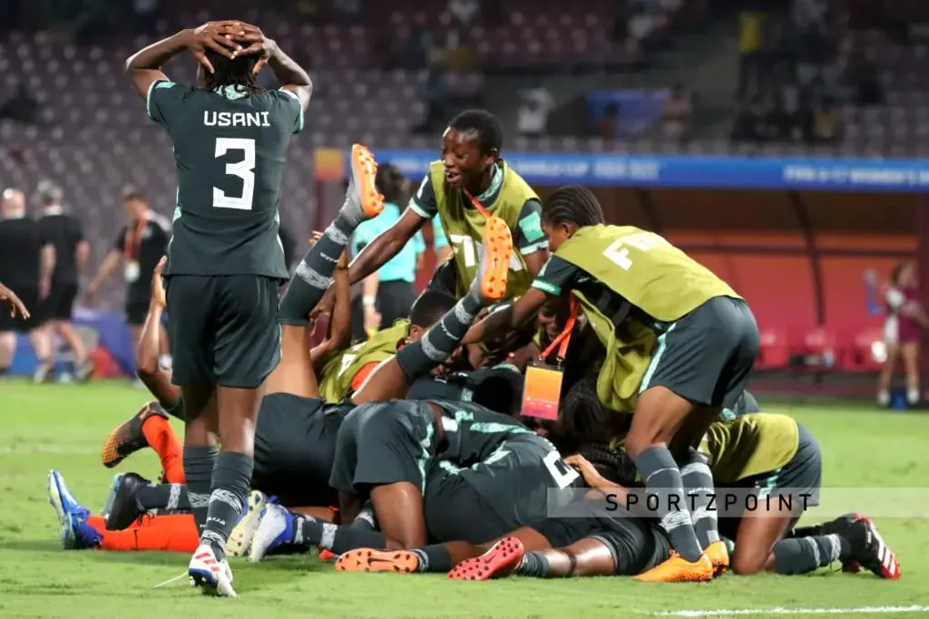 Nigeria vs Germany | Nigerian players celebrate after their win against Germany | Sportz Point