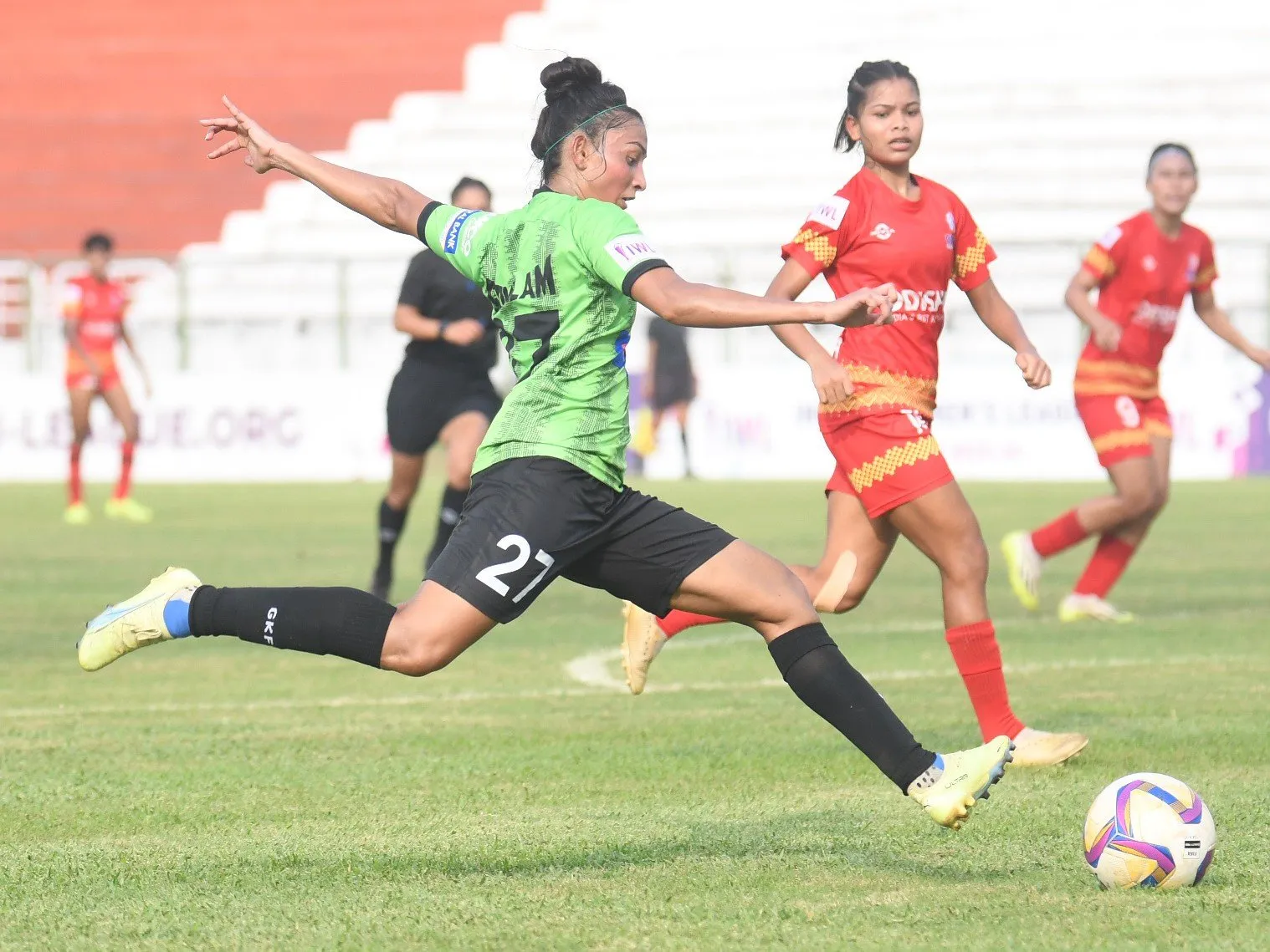 Soumya Guguloth scored a brace for Gokulam Kerala against Sports Odisha in IWL 2023-24.  Image | AIFF