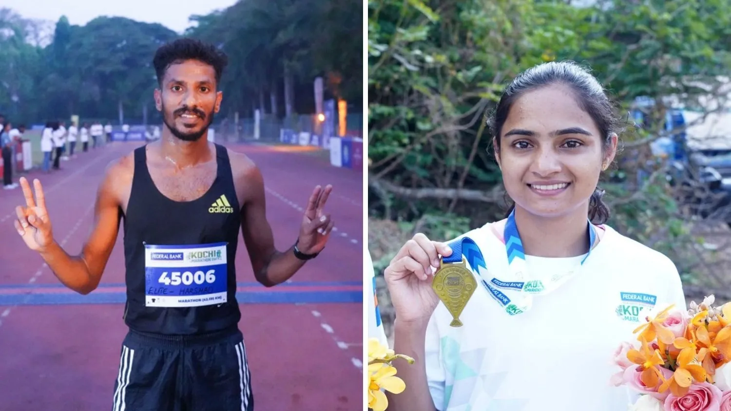 Harshad Mhatre and Arati Patil win the Federal Bank Kochi Marathon 2024. Image- The Bridge   