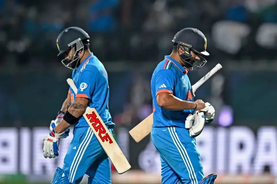 Out walks Rohit Sharma, in comes Virat Kohli  Image - AFP/Getty