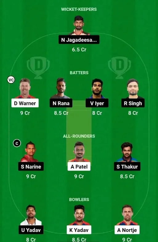 KKR vs DC Dream 11 Prediction | Sportzpoint