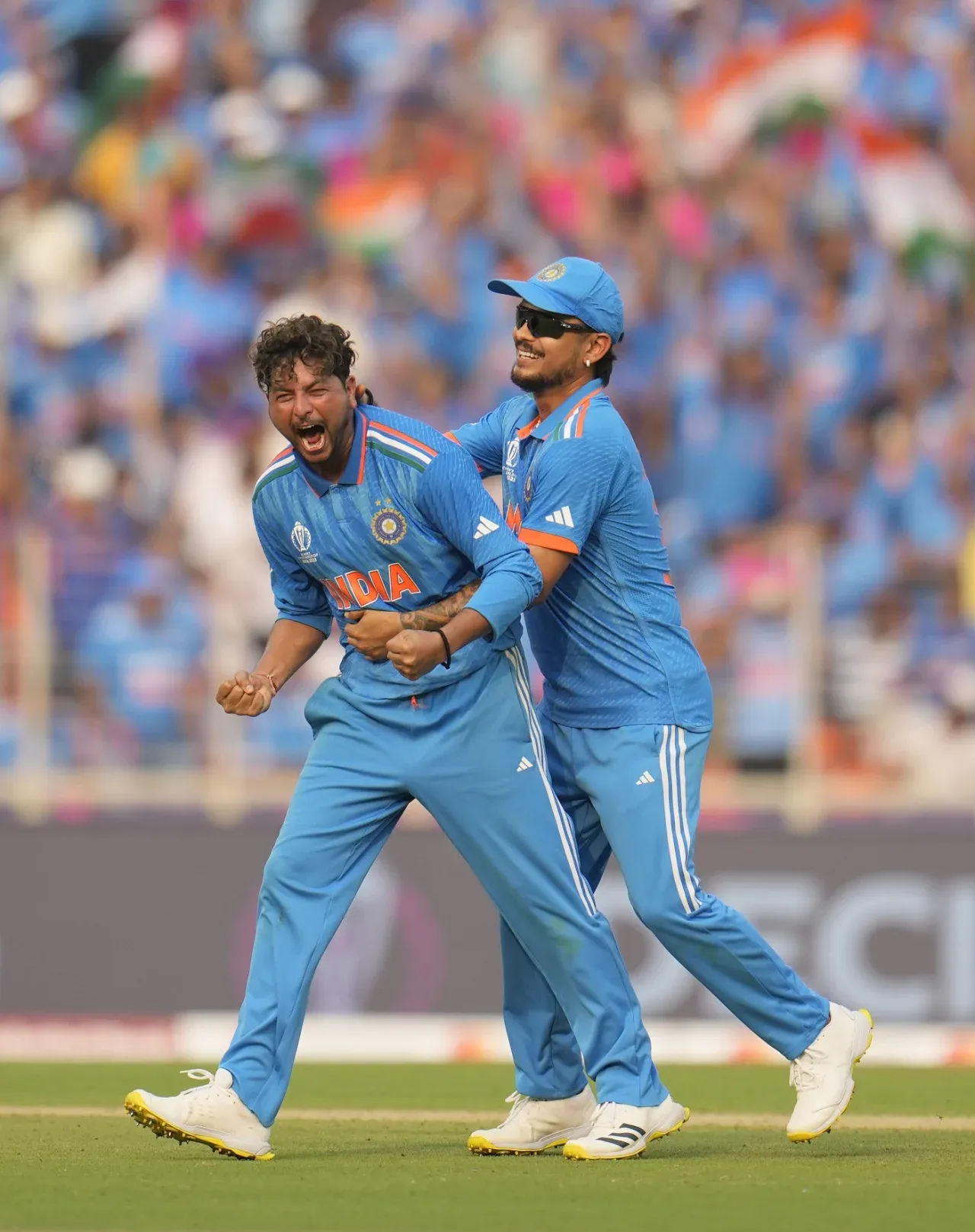 Kuldeep Yadav gets two huge wickets in the same over (Image - Associated Press)  