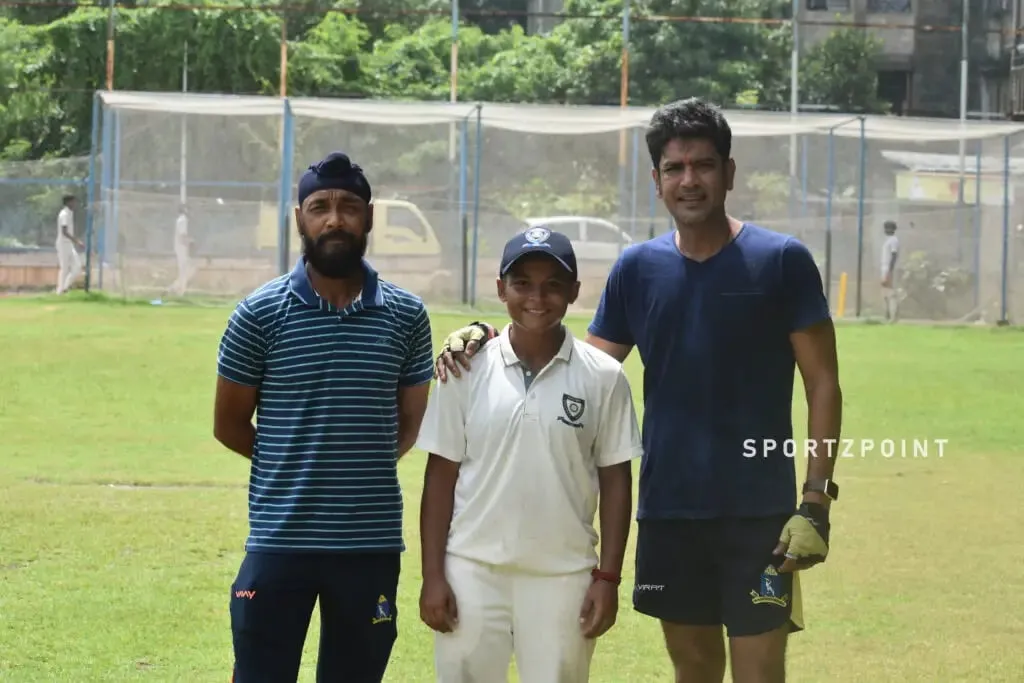 Hrishita Basu with Laxmi Ratan Shukla and Charanjit Singh at LRS Bangla Cricket Academy | Sportz Point