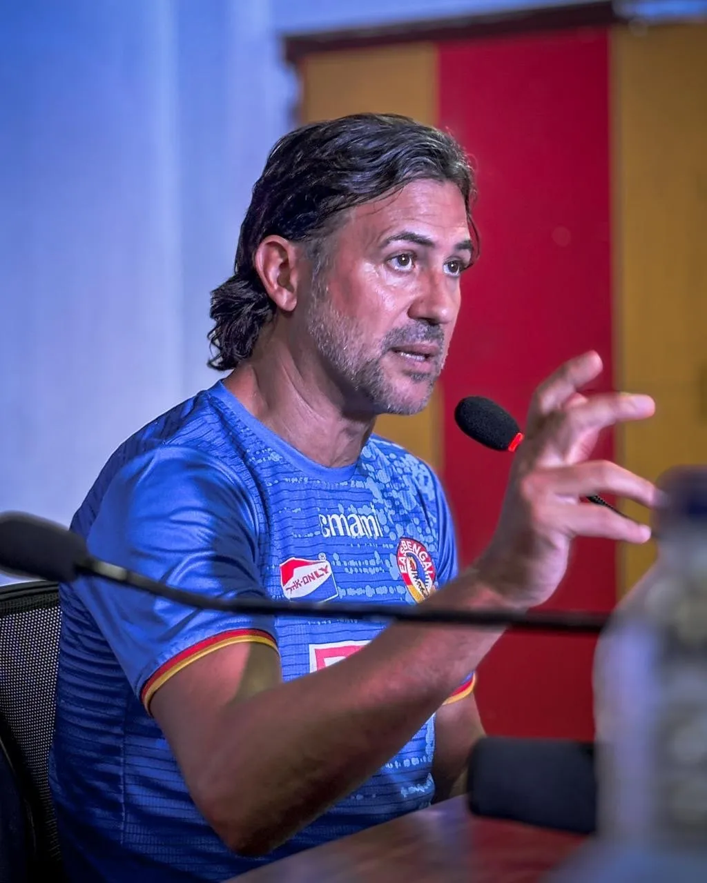 Carles Cuadrat during the press conference ahead of the match against FC Goa.  